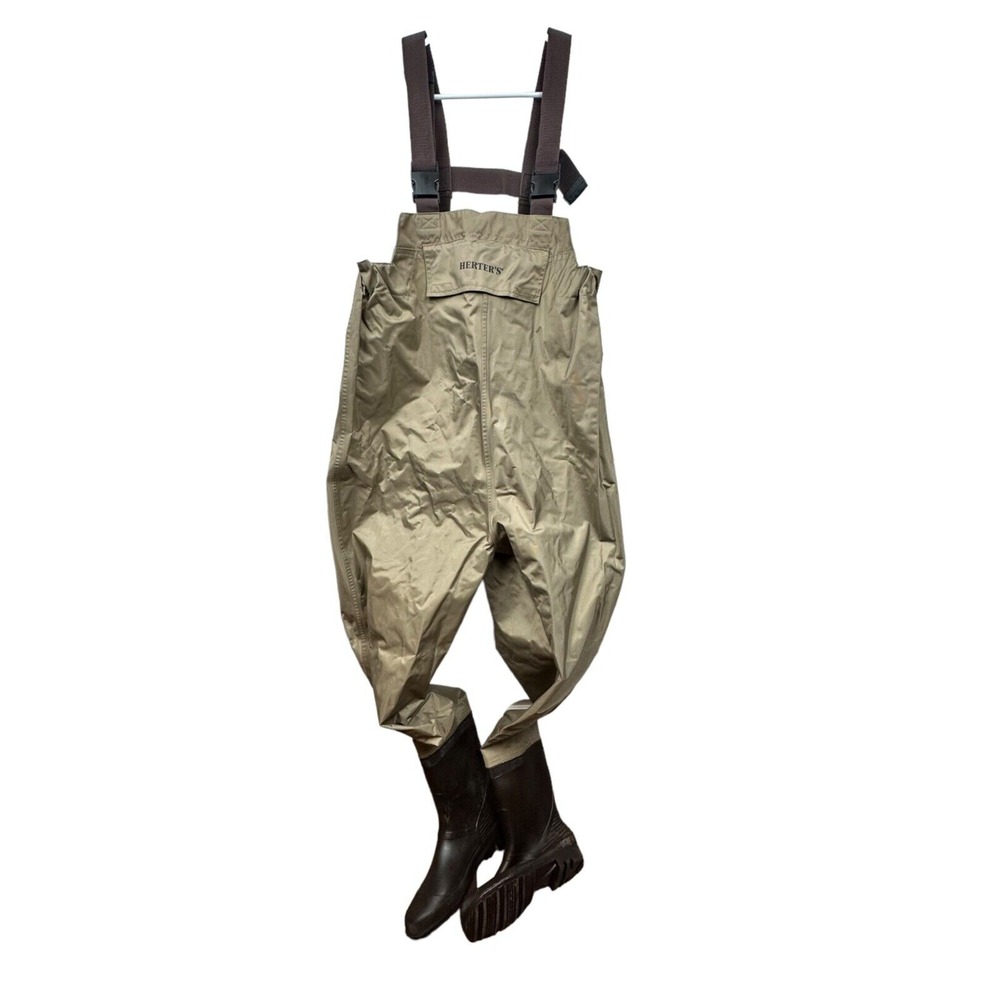 Herters US Size 10 Fishing Chest Waders Boot-Foot Khaki Brown